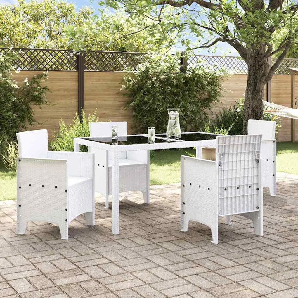 vidaXL Καρέκλα Κήπου 4 pcs Λευκό 53 x 49 x 85 εκ. PP