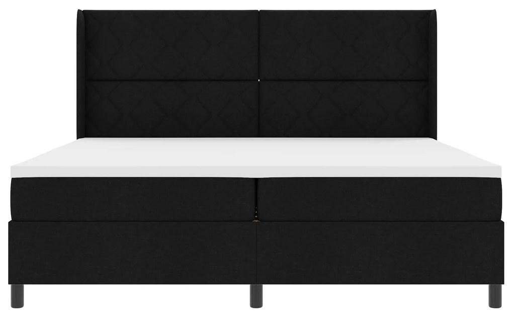 vidaXL Κρεβάτι με Συρταρωτό Στρώμα Μαύρο 200x200 εκ. Υφασμάτινο