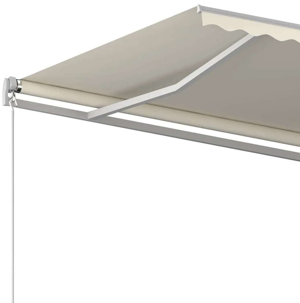 vidaXL Τέντα Συρόμενη Αυτόματη με Στύλους Κρεμ 3 x 2,5 μ.