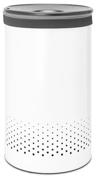 Brabantia 1004179 Καλάθι πλυντηρίου, 60 L, πλαστικό καπάκι, πλήρωση χωρίς άνοιγμα, οπές εξαερισμού, λευκό