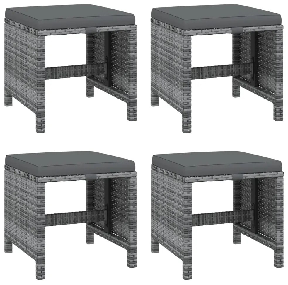 vidaXL Σετ Τραπεζαρίας Κήπου 21 τεμ. Γκρι Συνθ. Ρατάν με Μαξιλάρια