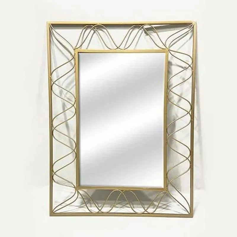 Καθρέπτης Τοίχου 751-11042 80x60x1,5cm Gold Estheti Home Metal, Glass