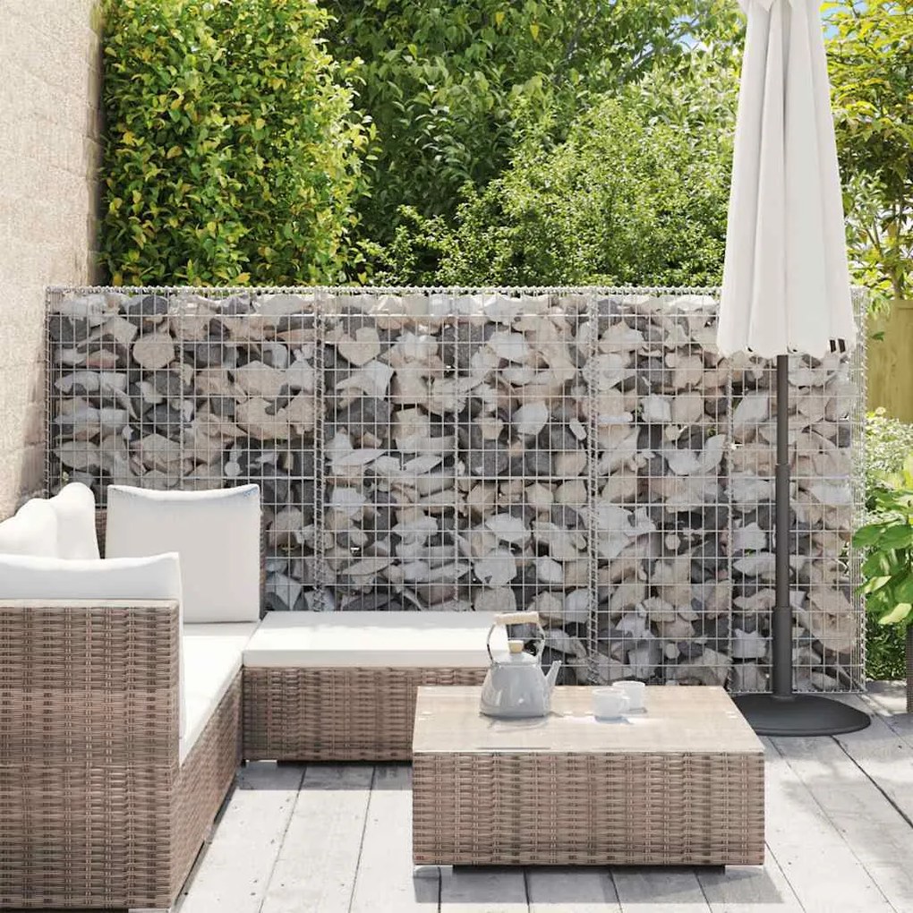 vidaXL Συρματοκιβώτιο Τοίχος 100x20x150 εκ. Γαλβαν.Χάλυβας + Καλύμματα