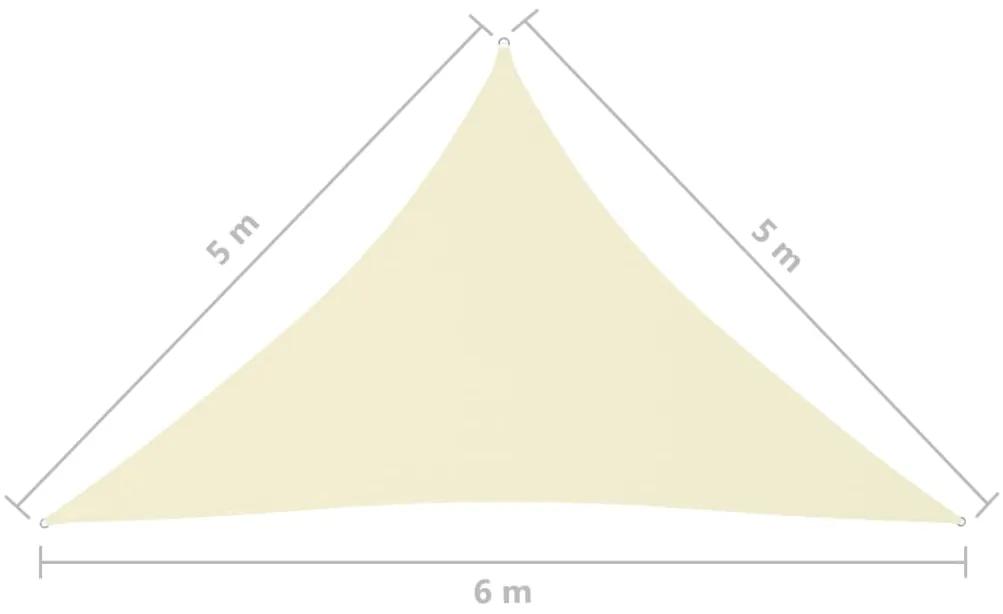 vidaXL Πανί Σκίασης Τρίγωνο Κρεμ 5 x 5 x 6 μ. από Ύφασμα Oxford