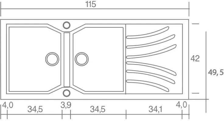 Νεροχύτης Sanitec 332-Leuko