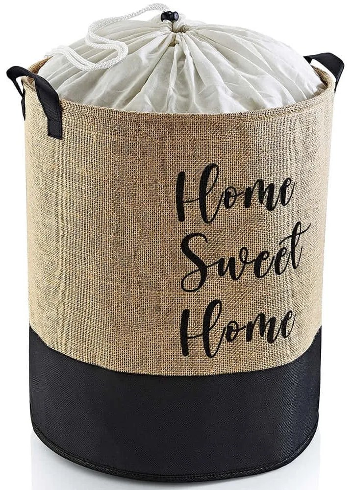Καλάθι Αποθήκευσης 488PRN1123 37x40cm Natural-Black Aberto Design Jute