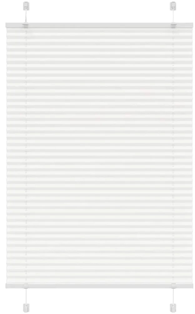 vidaXL Πλισέ περσίδα Λευκό 85x100 cm Πλάτος υφάσματος 84,4 cm