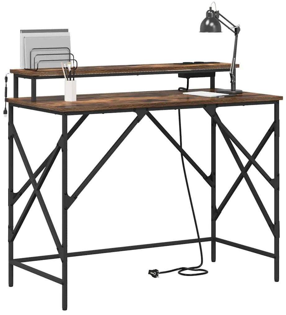 vidaXL Γραφείο Καπνιστή δρυς 100 x 50 x 86.5 εκ Επεξεργασμένο ξύλο