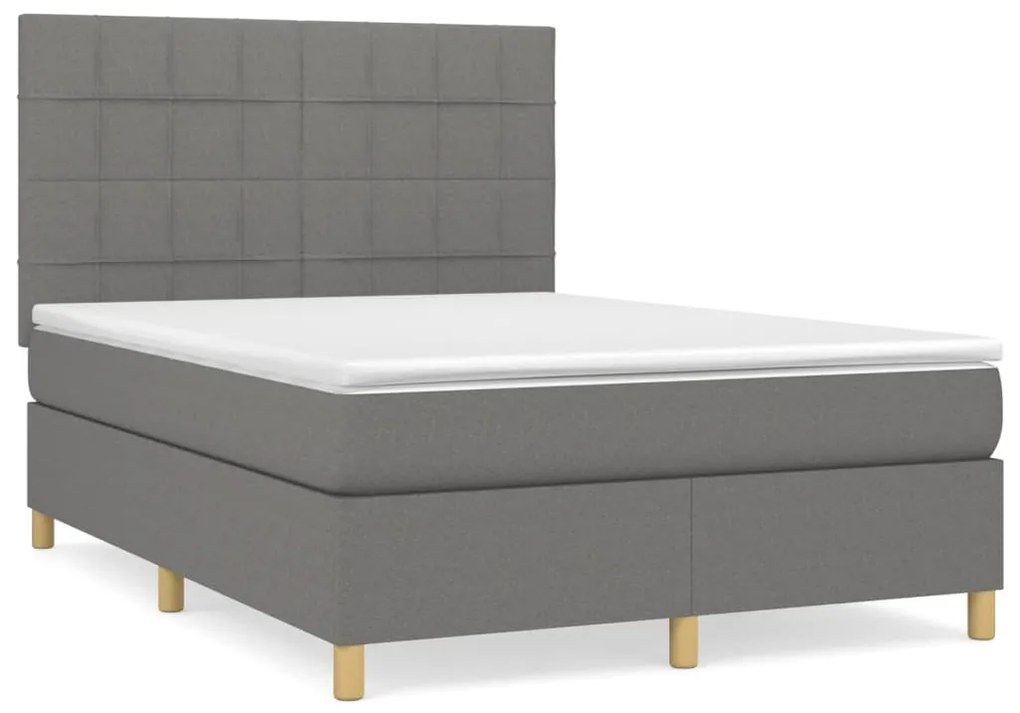 ΚΡΕΒΑΤΙ BOXSPRING ΜΕ ΣΤΡΩΜΑ ΣΚΟΥΡΟ ΓΚΡΙ 140X190 ΕΚ. ΥΦΑΣΜΑΤΙΝΟ 3142330