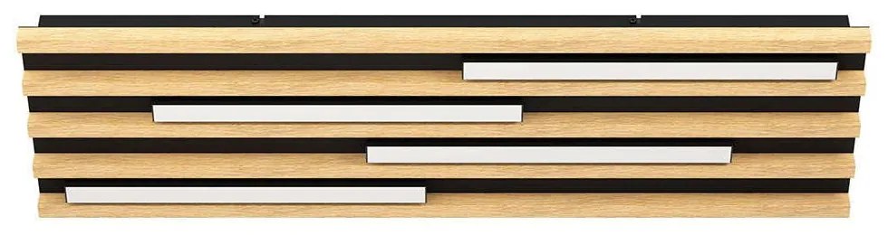 Φωτιστικό Οροφής - Πλαφονιέρα Marreira 39899 78x22x6cm Dim Led 4200lm 8,5W 3000K Black-Brown Eglo Ατσάλι,Ξύλο