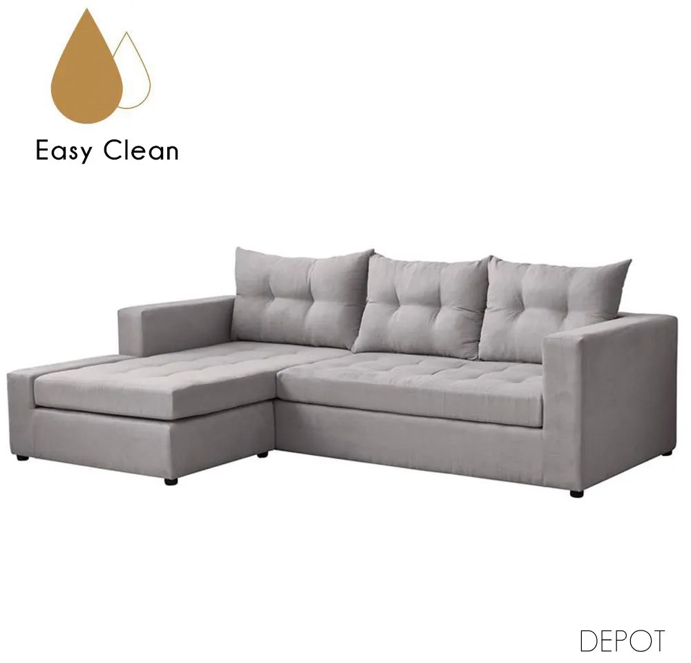 MENDOS ΚΑΝΑΠΕΣ ΓΩΝΙΑ ΑΝΑΣΤΡΕΨΙΜΗ ΓΚΡΙ POLO1321 250x170xH80cm 01-2673