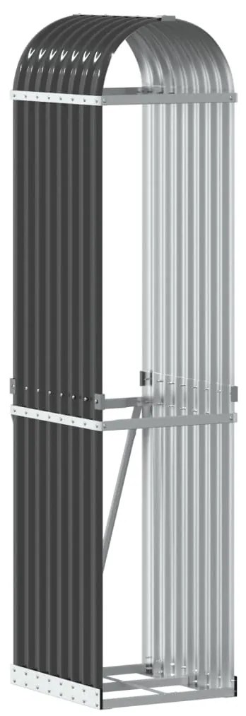 vidaXL Ξυλοθήκη Ανθρακί 40 x 45 x 170 εκ. από Γαλβανισμένο Ατσάλι