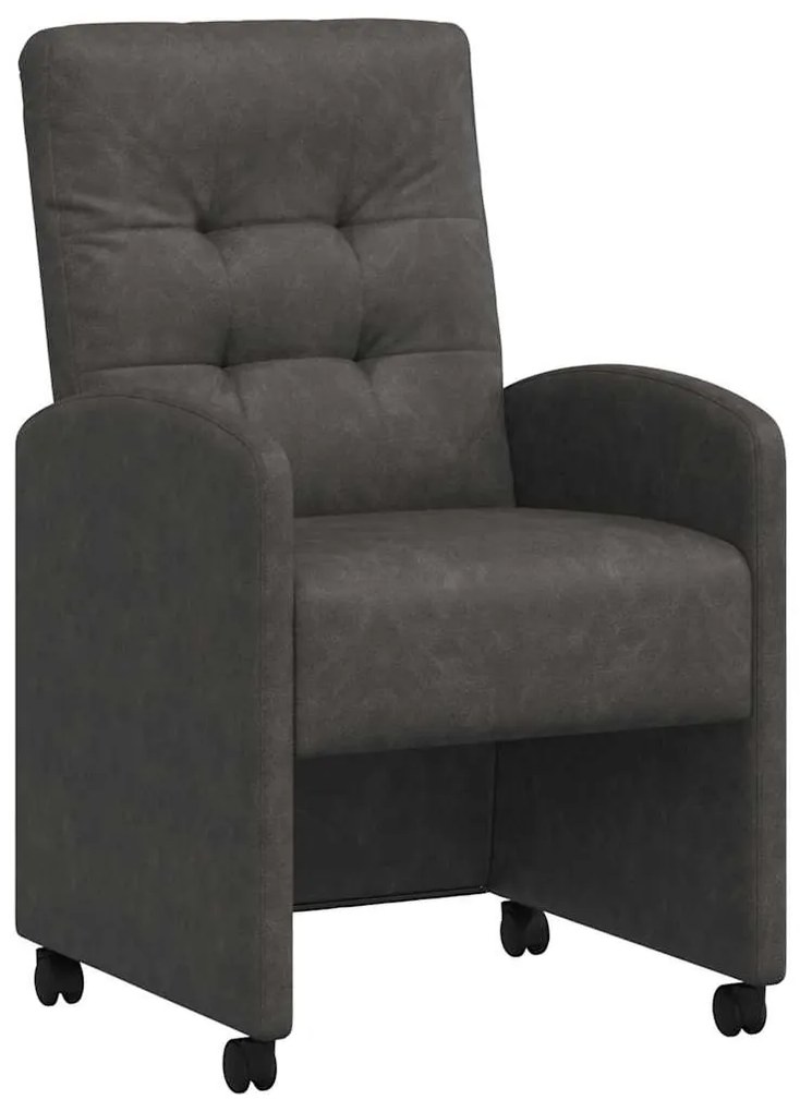 vidaXL Καρέκλες Φαγητού με Ρόδες 2 pcs Μαύρο 58 x 67 x 97 εκ