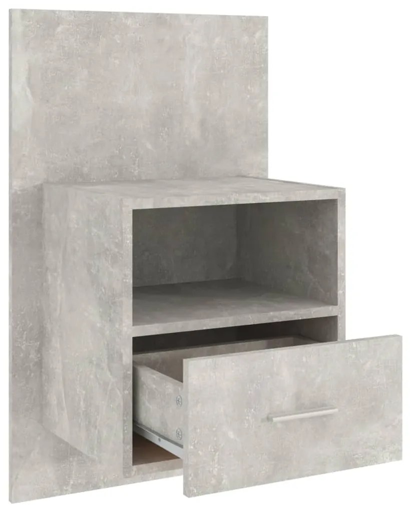 vidaXL Κομοδίνο Επιτοίχιο Γκρι Σκυροδέματος