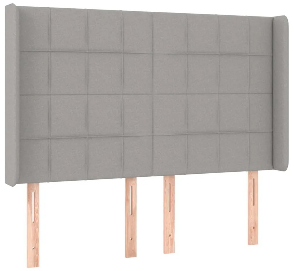 Κεφαλάρι Κρεβατιού LED Ανοιχτό Γκρι 147x16x118/128 εκ. - Γκρι