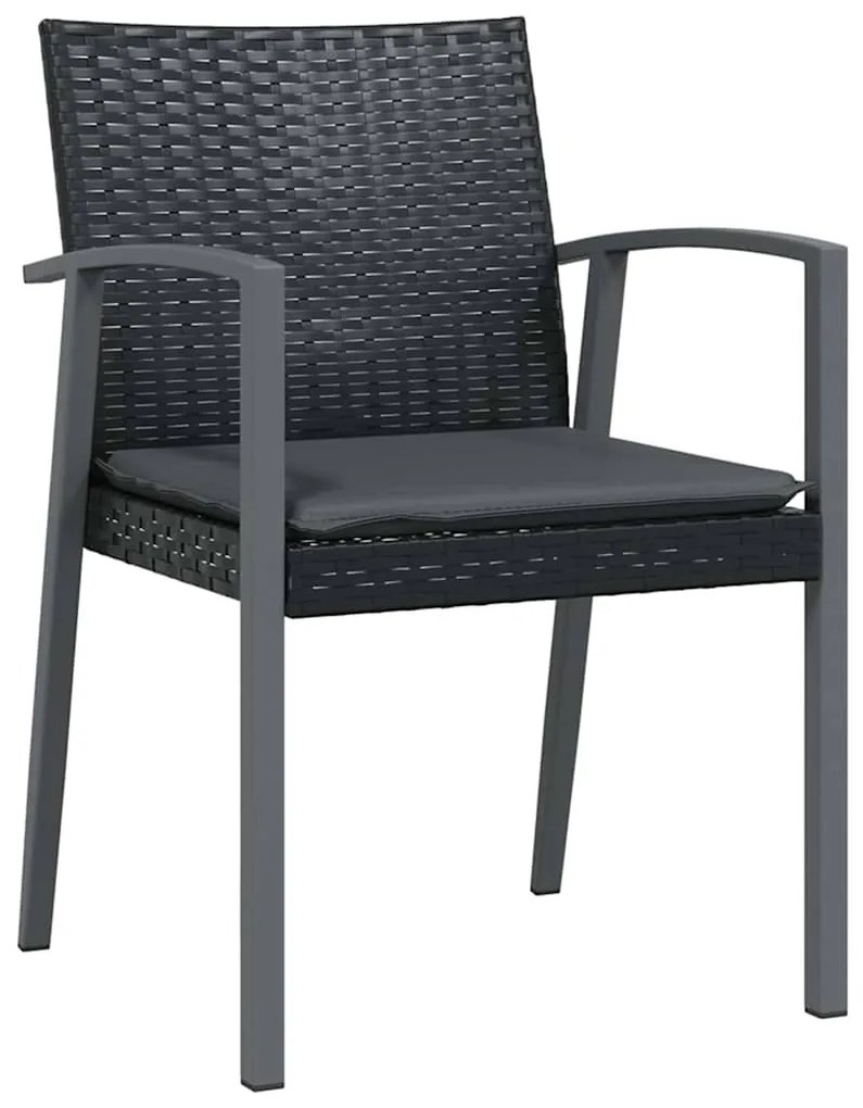 vidaXL Σέτ φαγητού για κήπο 5 pcs Μαύρο Πολυ ράταν