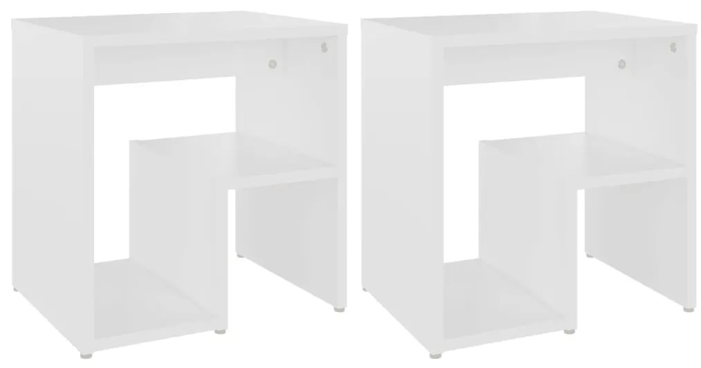 vidaXL Κομοδίνα 2 τεμ. Λευκά 40 x 30 x 40 εκ. από Επεξ. Ξύλο