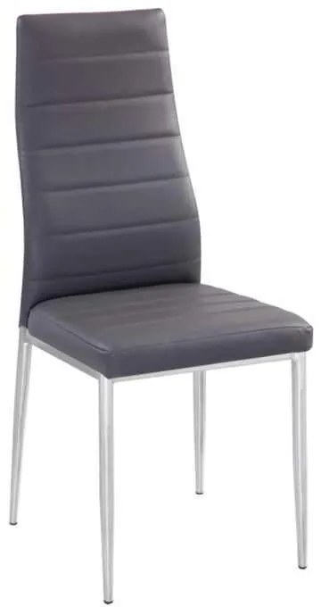 Καρέκλα Jetta-I Χρώμιο/PVC Γκρι Συσκ.6τμχ 40x50x95cm