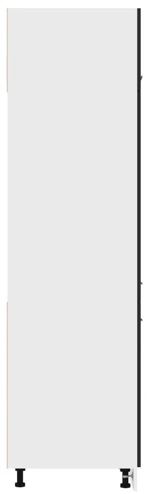 vidaXL Ντουλάπι Ψυγείου Γυαλιστερό Μαύρο 60x57x207 εκ. Μοριοσανίδα