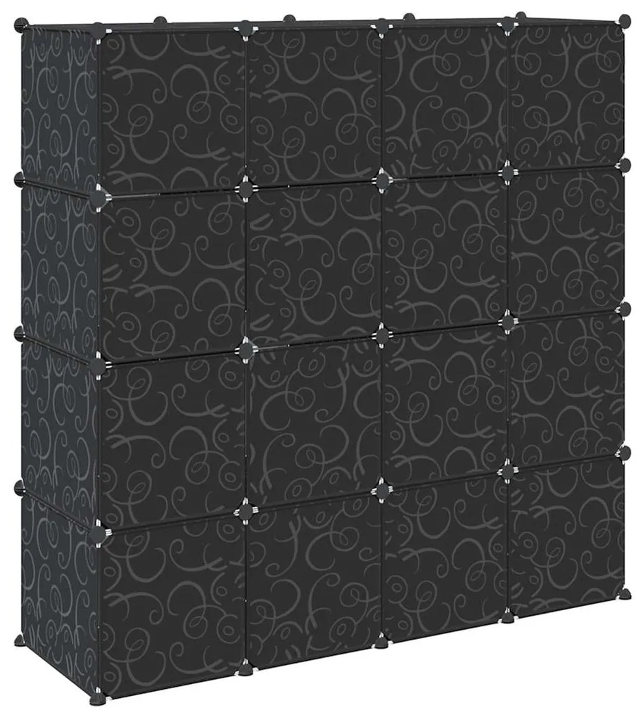 vidaXL Οργανωτής κύβων αποθήκευσης με 16 κύβους ράβδους ανάρτησης PP