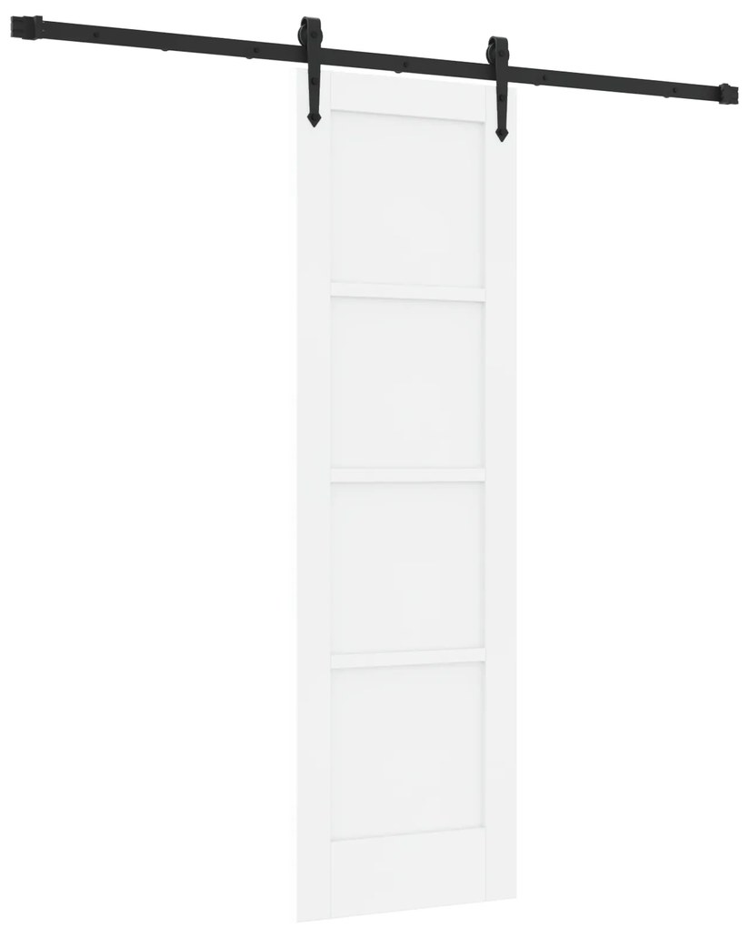 vidaXL Συρόμενη Πόρτα με Σετ Υλικών Λευκή 61x198.5 εκ. Στερεό Ξύλο Πεύκου