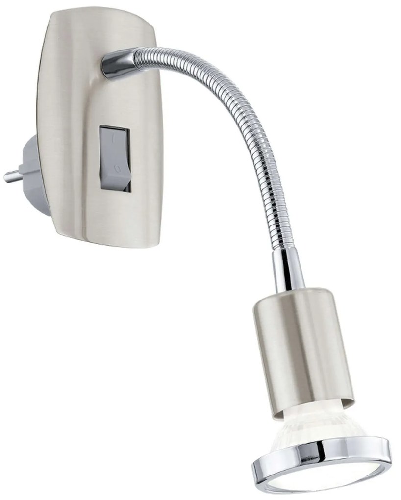 Φωτιστικό Σποτ Με Πρίζα Led 92933 Χρωμέ Mini 4 Eglo Metal, Plastic