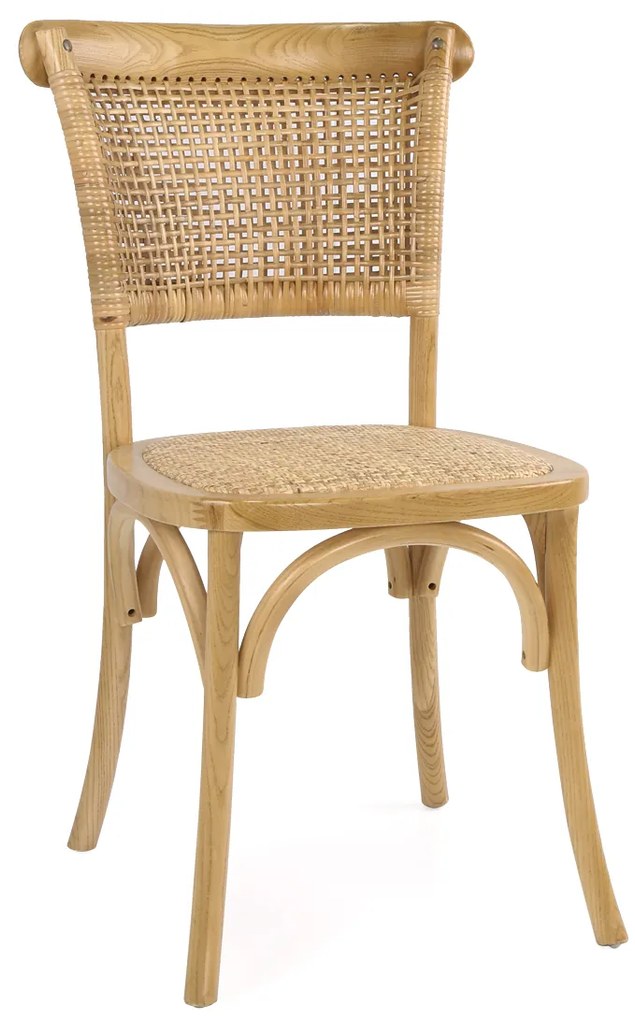 Καρέκλα Επαγγελματική ArteLibre ANANKE Φυσικό Ξύλο/Rattan 44x41x88cm-15320005