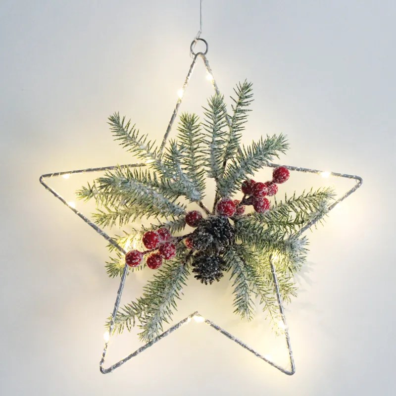 "HANGING STAR" 15 MINI LED WW Λ/ΚΙΑ ΜΠ/ΡΙΕΣ (3AA) IP20 30X30CM, 30CM ΔΙΑΦ. ΚΑΛΩΔΙΟ ACA X09151104