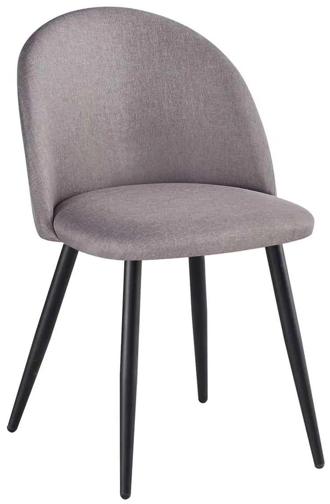 Καρέκλα Bella Μέταλλο Βαφή Μαύρο / Ύφασμα Sand Grey . Διάσταση: 50x57x81cm (Σετ 4 ΤΕΜ)