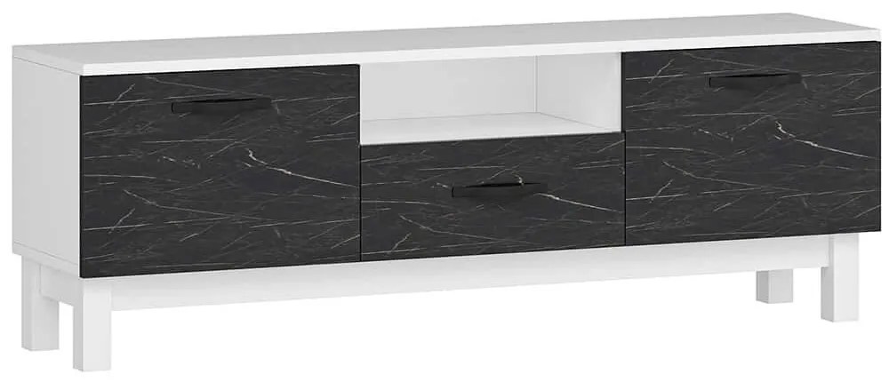 Έπιπλο Τηλεόρασης Suzi 505CRL1716 150x35,3x48,8cm Marble Effect Black-White