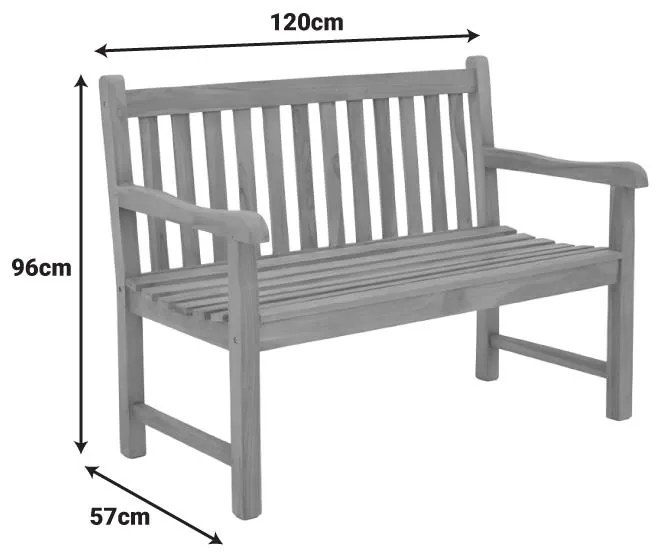 Παγκάκι Nat teak ξύλο σε φυσική απόχρωση 120x57x96εκ 120x57x96 εκ.