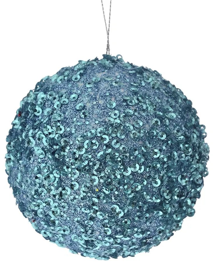 Χριστουγεννιάτικη Μπάλα Polyfoam Γαλάζια Glitter 8εκ. iliadis 83500