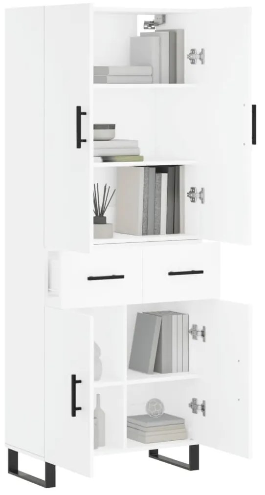 vidaXL Ντουλάπι Λευκό 69,5x34x180 εκ. από Επεξεργασμένο Ξύλο