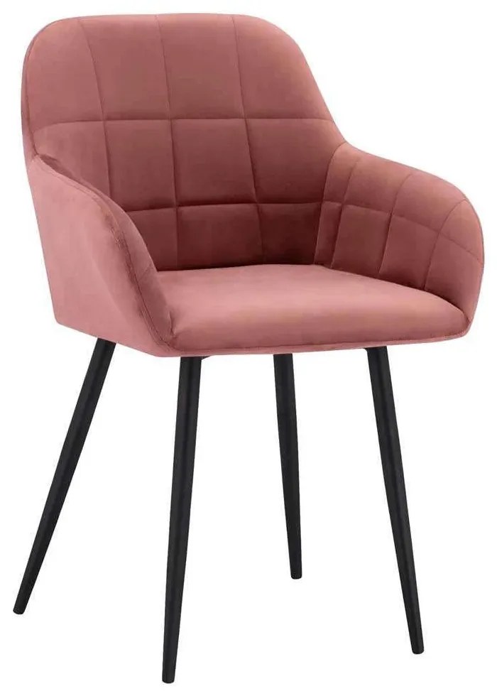Πολυθρόνα Chloe HM8724.02 57X61X84 Dusty Pink Σετ 2τμχ Metal, Fabric