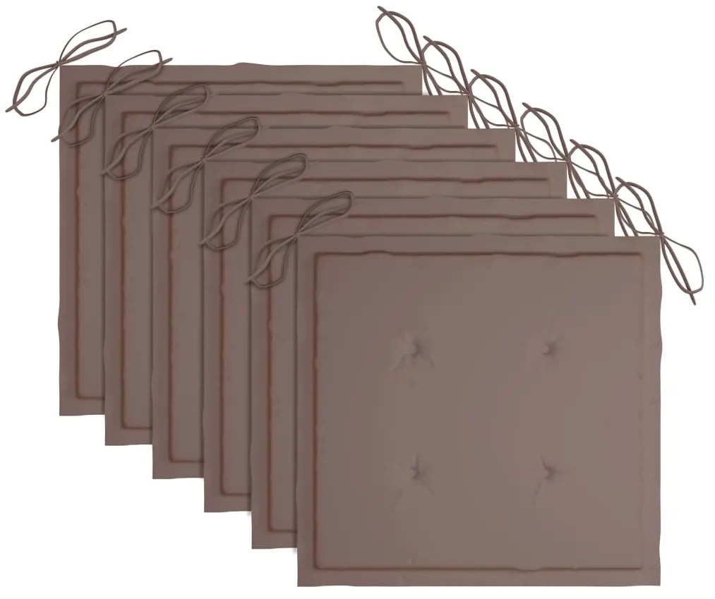 vidaXL Καρέκλες Κήπου 6 τεμ. από Μασίφ Ξύλο Teak με Μαξιλάρια