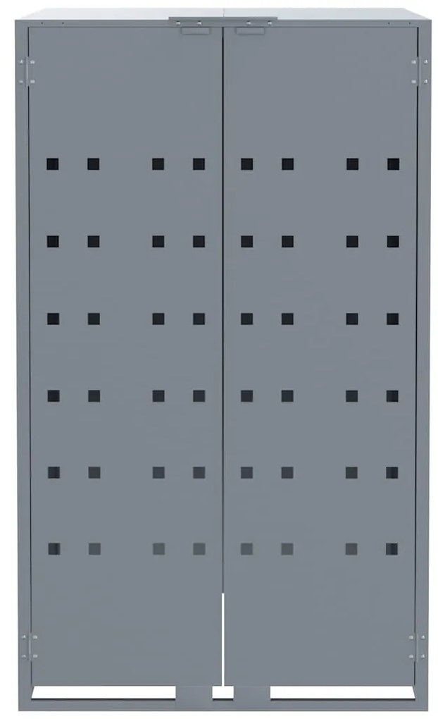 vidaXL Πλαίσιο Κάδων Απορριμμάτων 5 Κάδοι Γκρι 345x79x117 εκ. Ατσάλι