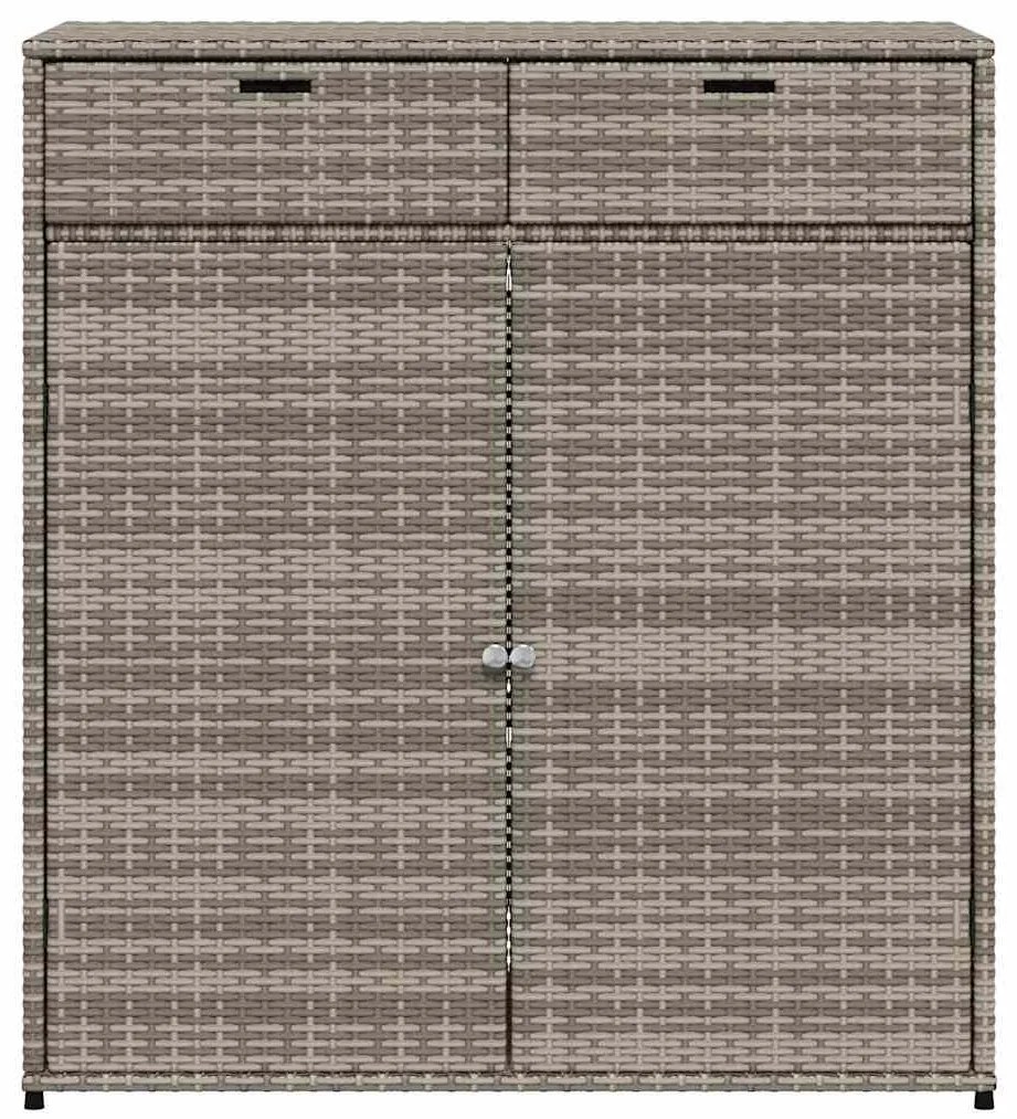 vidaXL Ντουλάπι Αποθήκευσης Κήπου Γκρι 105x55x113 εκ. Συνθετικό Ρατάν