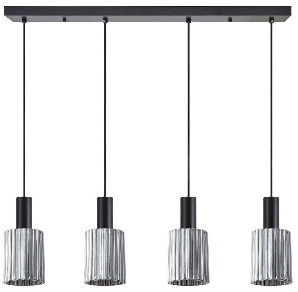 Φωτιστικό Οροφής - Ράγα Adept Tube 77-8489 85x12x300cm 4xE27 60W Black-Smoke Homelighting