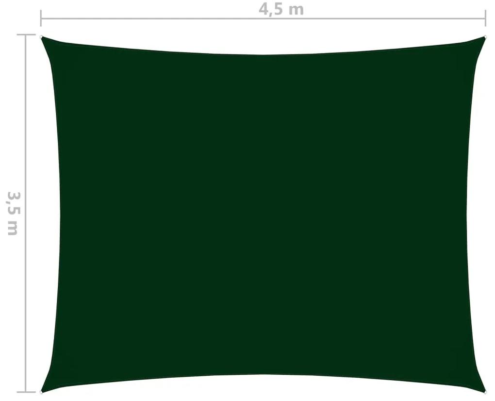 vidaXL Πανί Σκίασης Ορθογώνιο Σκούρο Πράσινο 3,5x4,5 μ. Ύφασμα Oxford