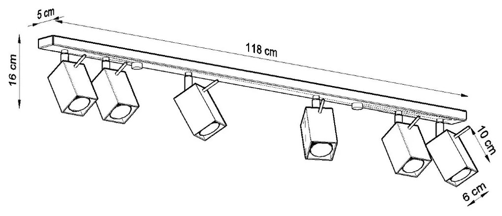 Sollux Φωτιστικό οροφής Merida 6,ατσάλι,6xGU10/40w