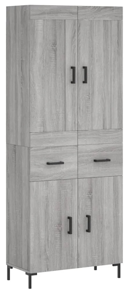 vidaXL Ντουλάπι Γκρι Sonoma 69,5 x 34 x 180 εκ. Επεξεργασμένο Ξύλο