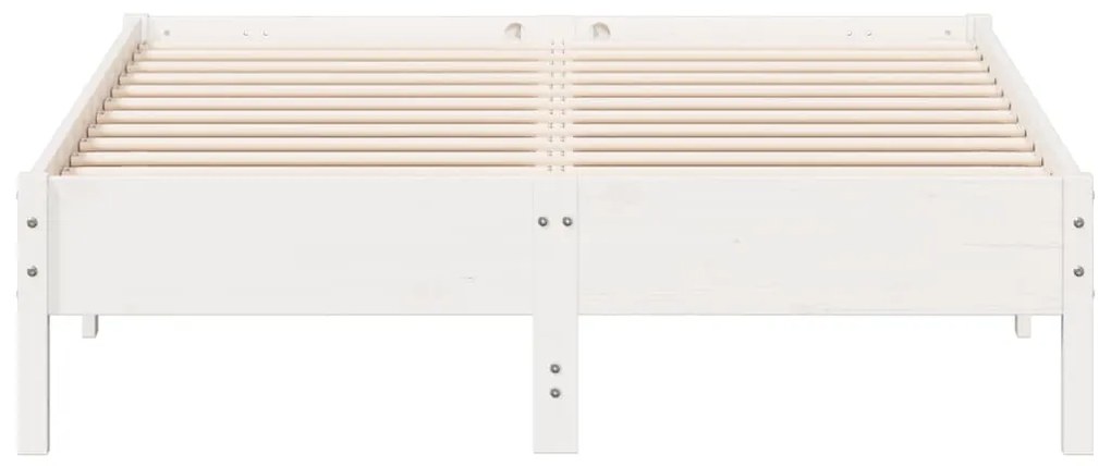 vidaXL Σκελετός Κρεβ. Χωρίς Στρώμα Λευκό 135x190 εκ Μασίφ Πεύκο