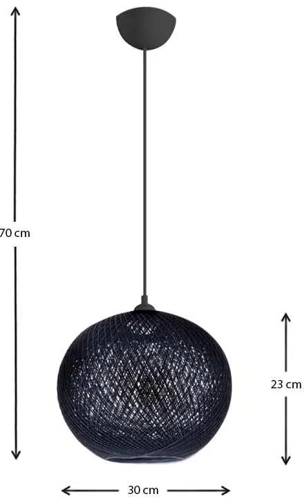 Φωτιστικό οροφής Gibson Megapap χρώμα μαύρο 30x23x70εκ.