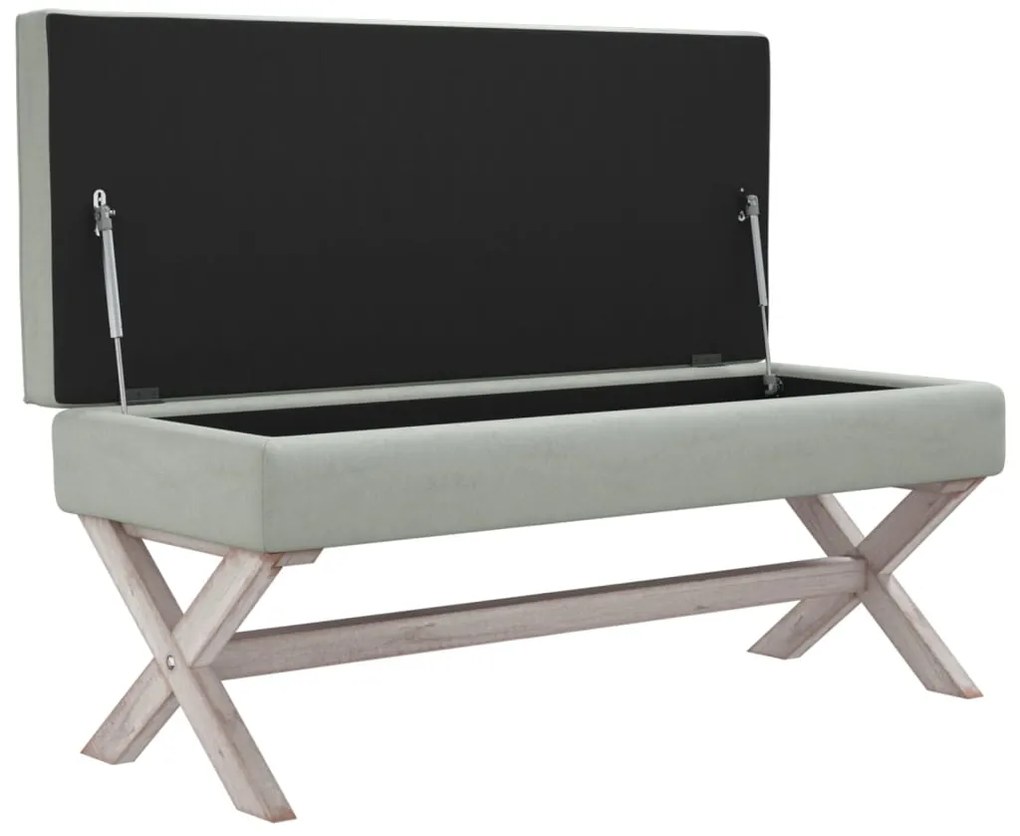 vidaXL Σκαμπό Αποθήκευσης Ανοιχτό Γκρι 110 x 45 x 49 εκ. Βελούδινο