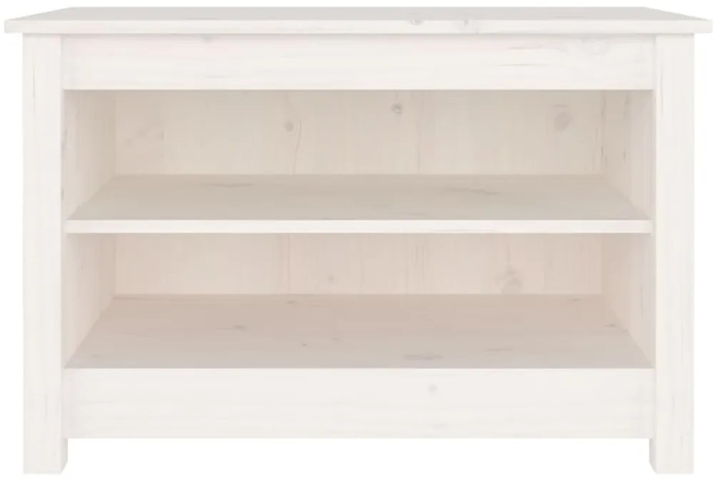 vidaXL Παπουτσοθήκη Λευκή 70 x 38 x 45,5 εκ. από Μασίφ Ξύλο Πεύκου