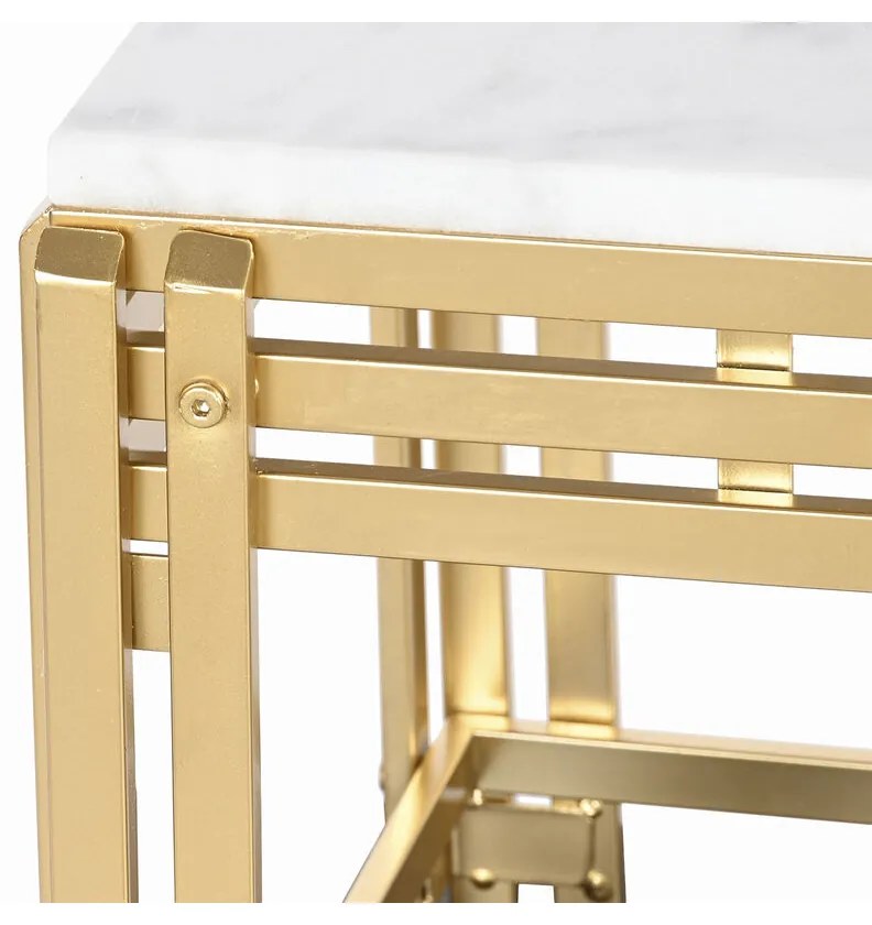 Τραπεζάκι Καφέ DKD Home Decor Μέταλλο Αλουμίνιο Μάρμαρο 80 x 40 x 40 cm