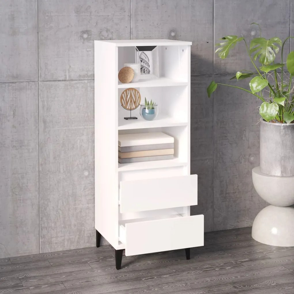 vidaXL Ντουλάπι Γυαλιστερό λευκό 40x36x110 εκ. από Επεξεργασμένο Ξύλο