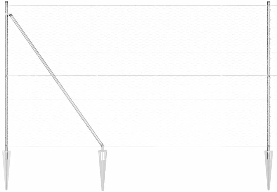 vidaXL Στύλος Περιφράξεων Ασημί 25 x 1,5 μ (36 mm πλέγμα) Ατσάλι