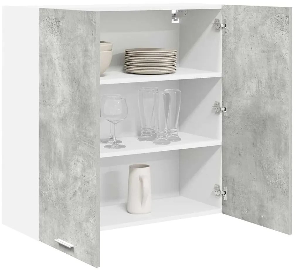 vidaXL Κρεμαστό ντουλάπι με αποθήκευση Σκυρόδεμα Γκρι 80 x 31 x 80 εκ.