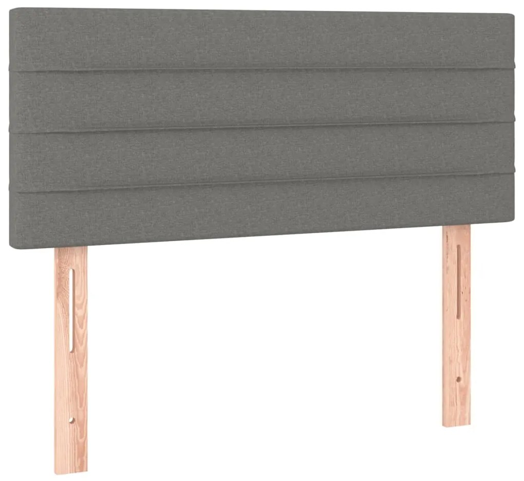 vidaXL Κρεβάτι Boxspring με Στρώμα Σκούρο Γκρι 90x190 εκ. Υφασμάτινο